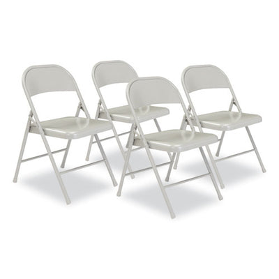 900 Series All-steel Folding Chair, Supports 250 Lb, 17.75" Seat Height, Gray Seat/back/base, 4/ct,ships In 1-3 Business Days