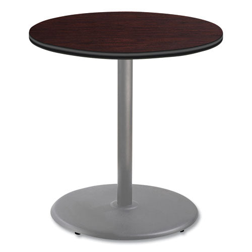 Cafe Table, 36" Diameter X 36h, Round Top/base, Mahogany Top, Gray Base, Ships In 1-3 Business Days