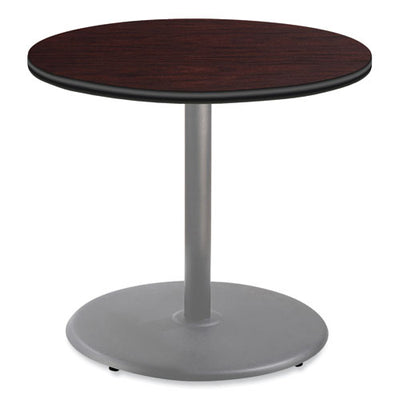 Cafe Table, 36" Diameter X 30h, Round Top/base, Mahogany Top, Gray Base, Ships In 1-3 Business Days