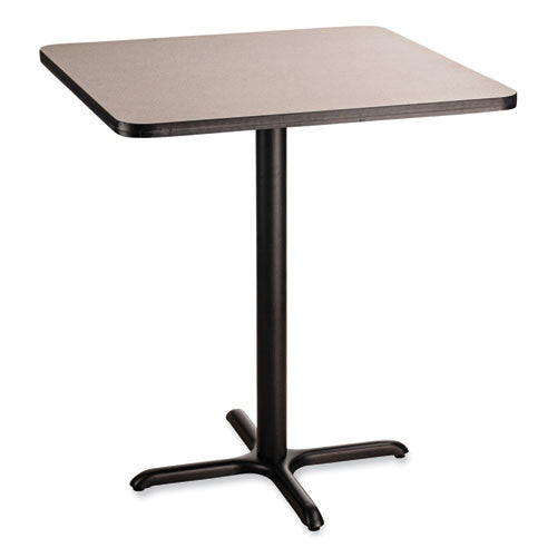 Cafe Table, 36w X 36d X 42h, Square Top/x-base, Gray Nebula Top, Black Base, Ships In 1-3 Business Days