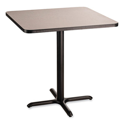Cafe Table, 36w X 36d X 36h, Square Top/x-base, Gray Nebula Top, Black Base, Ships In 1-3 Business Days