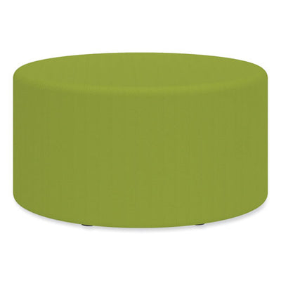 Learn 30" Cylinder Vinyl Ottoman, 30w X 30d X 18h, Green, Ships In 1-3 Business Days