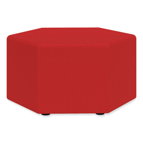 Learn 30" Hexagon Vinyl Ottoman, 30w X 30d X 18h, Red, Ships In 1-3 Business Days