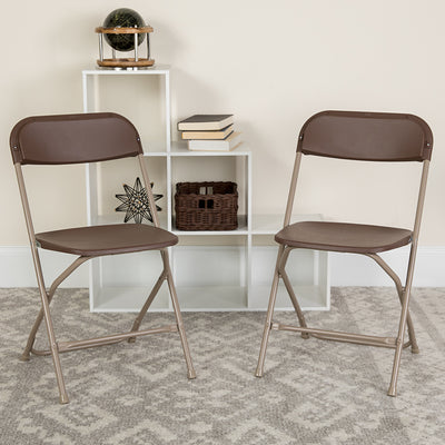 Brown Plastic Folding Chair