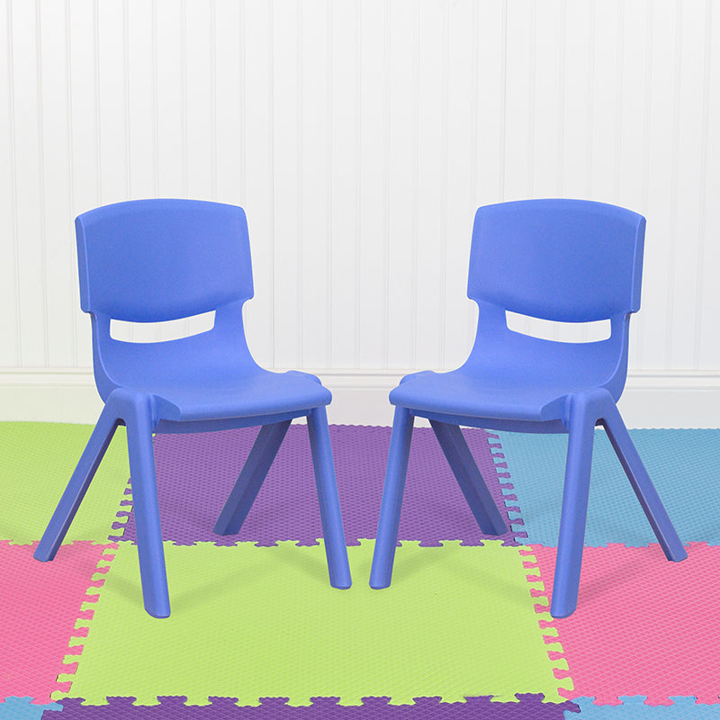 2pk Blue Plastic Stack Chair