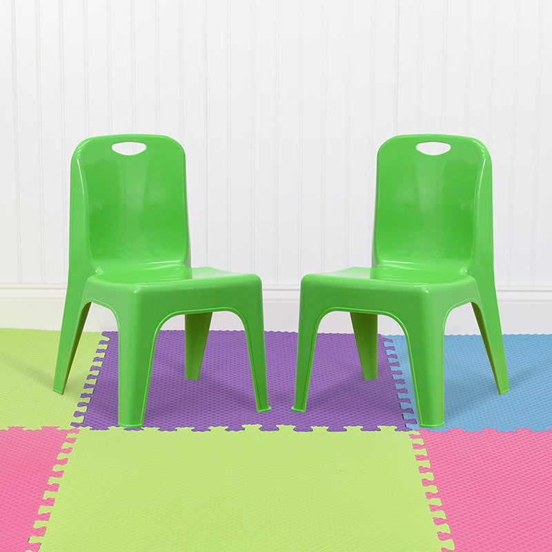 2pk Green Plastic Stack Chair