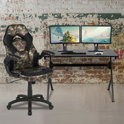 Black Gaming Desk & Chair Set