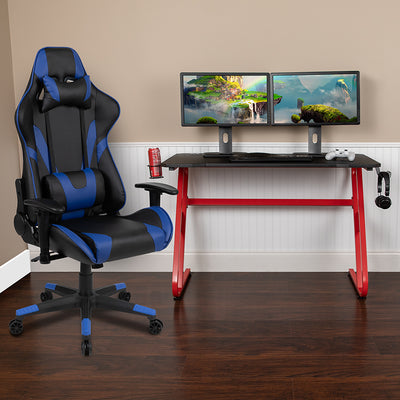 Red Gaming Desk & Chair Set