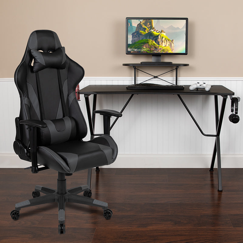 Black Gaming Desk & Chair Set