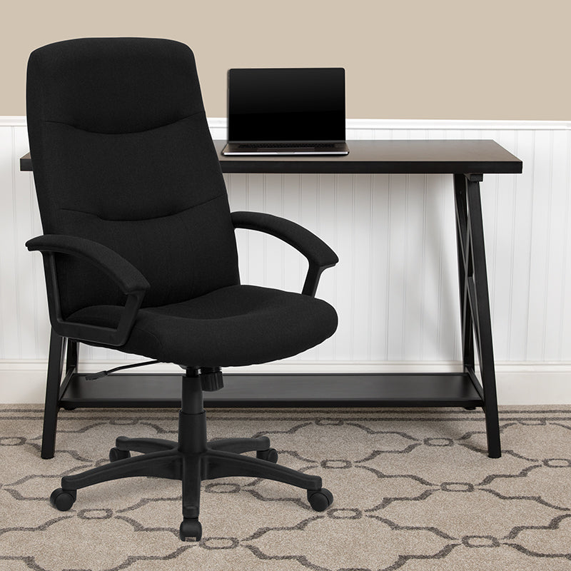 Black High Back Fabric Chair