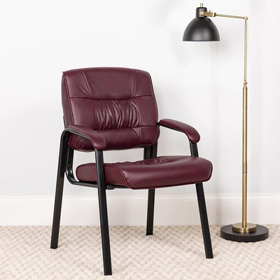 Burgundy Leather Side Chair