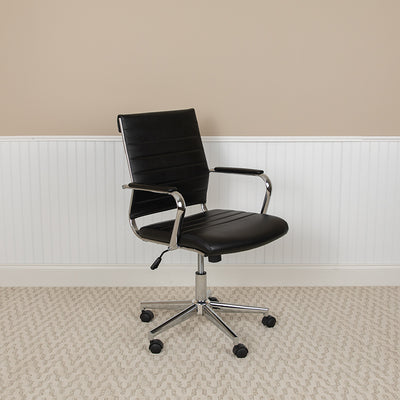 Black Leathersoft Office Chair