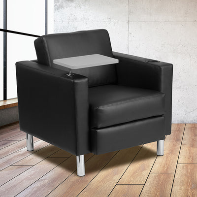 Black Leather Tablet Chair