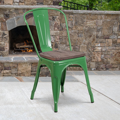Green Metal Stack Chair