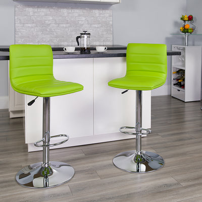 Green Vinyl Barstool