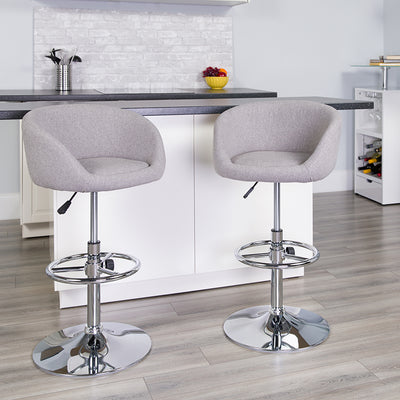 Gray Fabric Barstool
