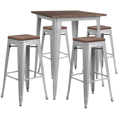 31.5sq Silver Metal Bar Set
