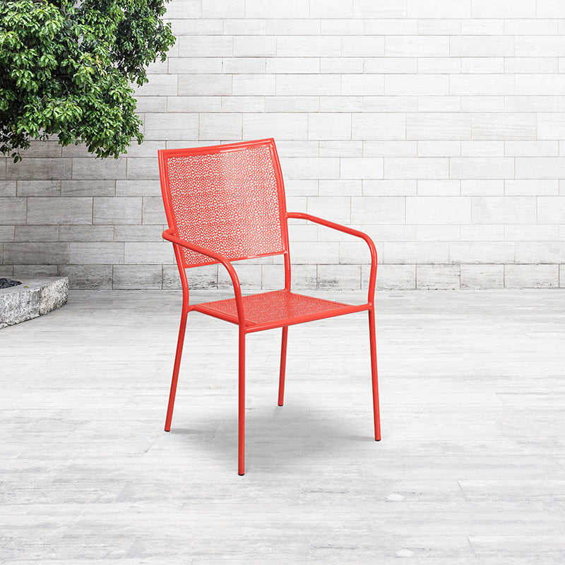 Coral Square Back Patio Chair