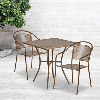 28sq Gold Patio Table Set