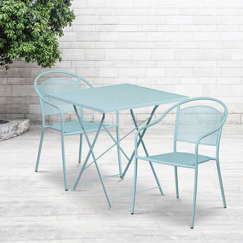 28sq Sky Blue Fold Patio Set
