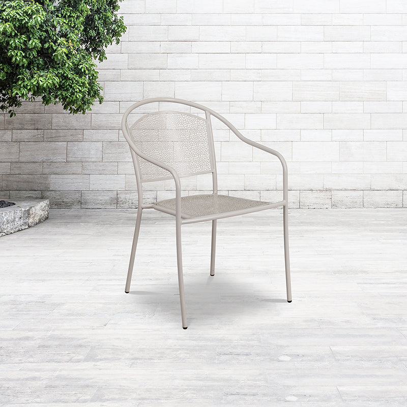 Gray Round Back Patio Chair