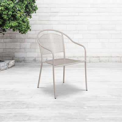 Gray Round Back Patio Chair