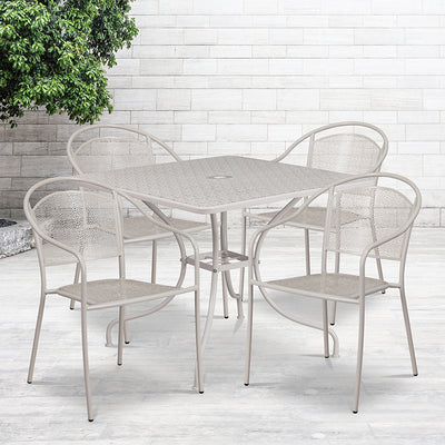 35.5sq Gray Patio Table Set