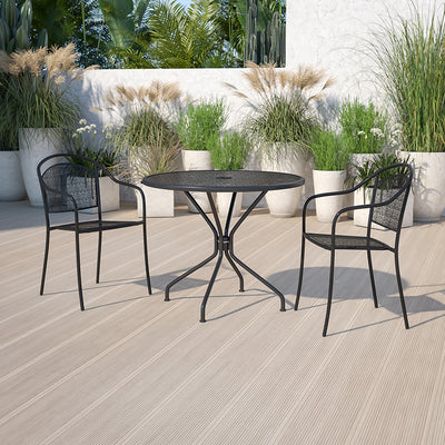 35.25rd Black Patio Table