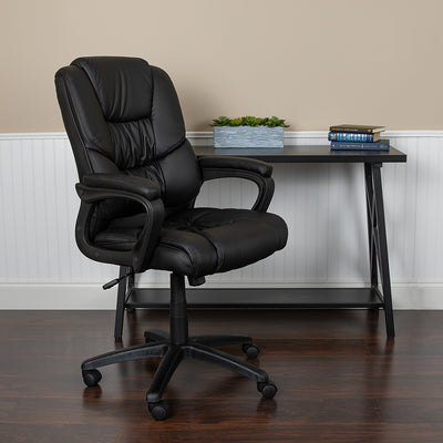 Black Big & Tall Leather Chair