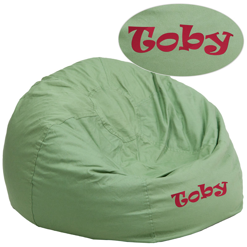 Txt Green Bean Bag Chair