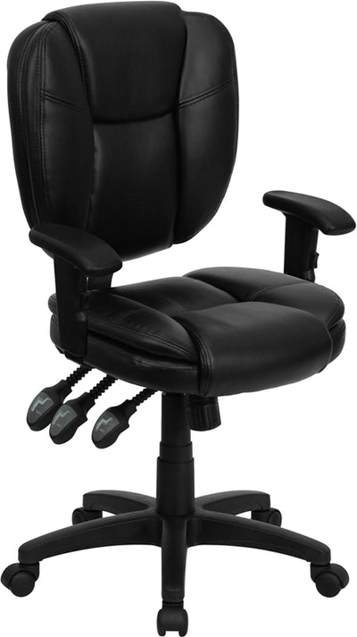 Black Mid-back Leather Chair