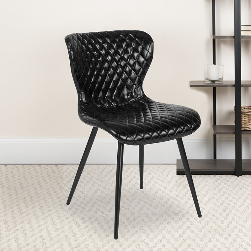 Black Vinyl Accent Chair Miramar Office