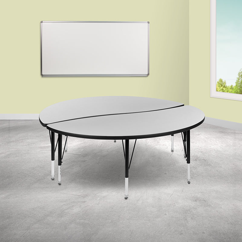 2pc 60" Circle Grey Table Set