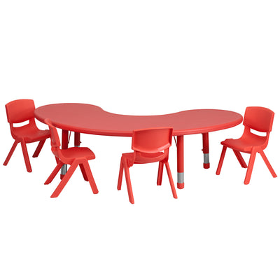 35x65 Red Activity Table Set