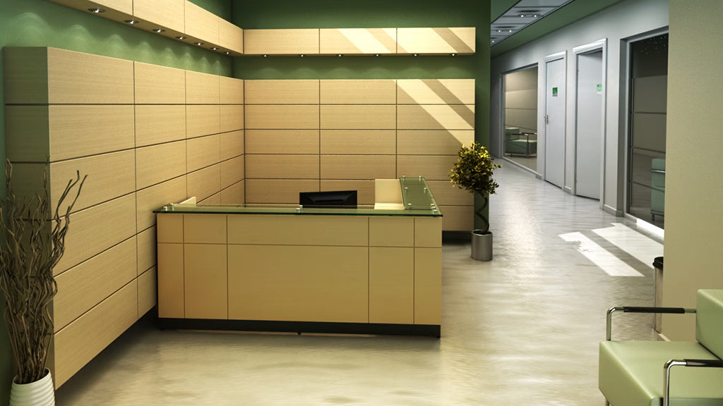 Friant Willow reception desk overview