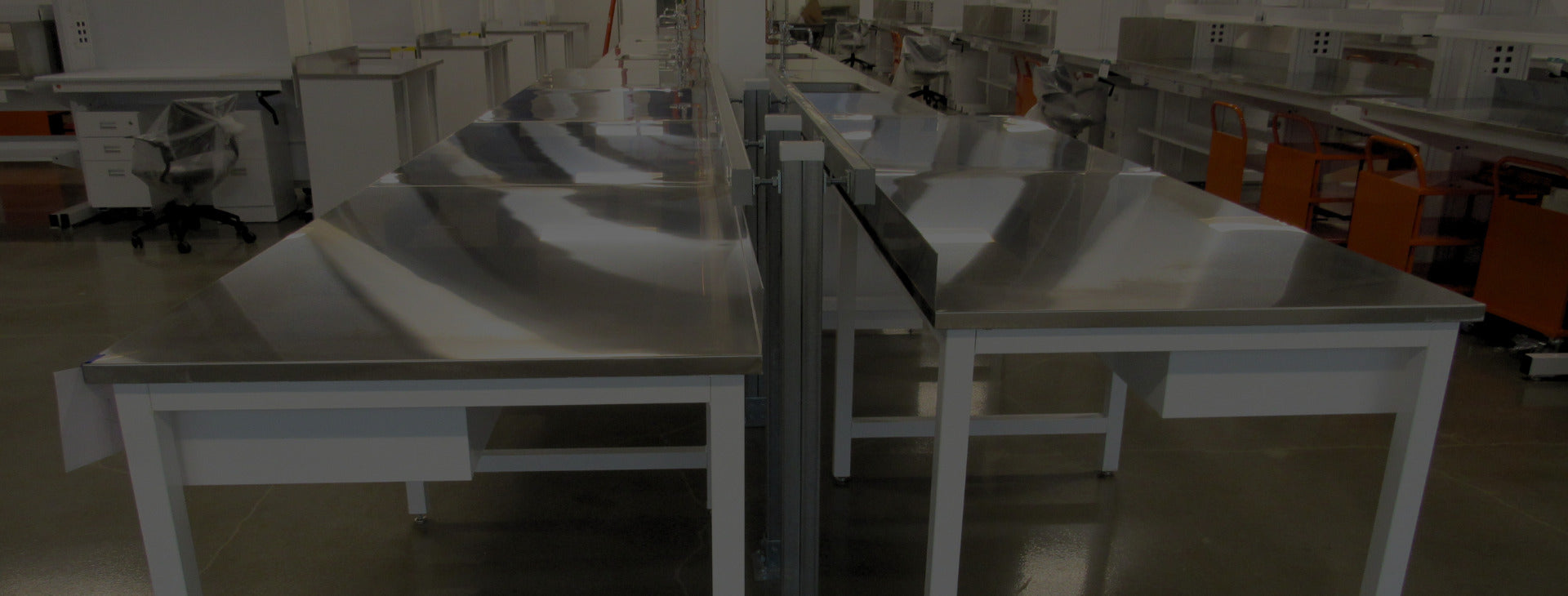 Workstation Industries production workbenches in an assembly area