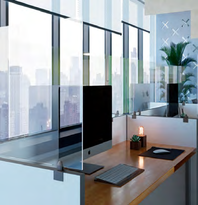 OBEX clear acrylic cubicle-mounted panel extender