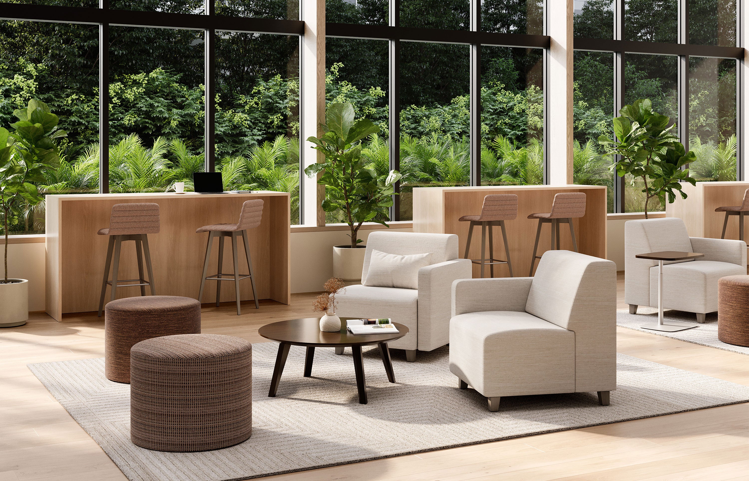 Indiana Furniture Chat tables in a collaborative café setting