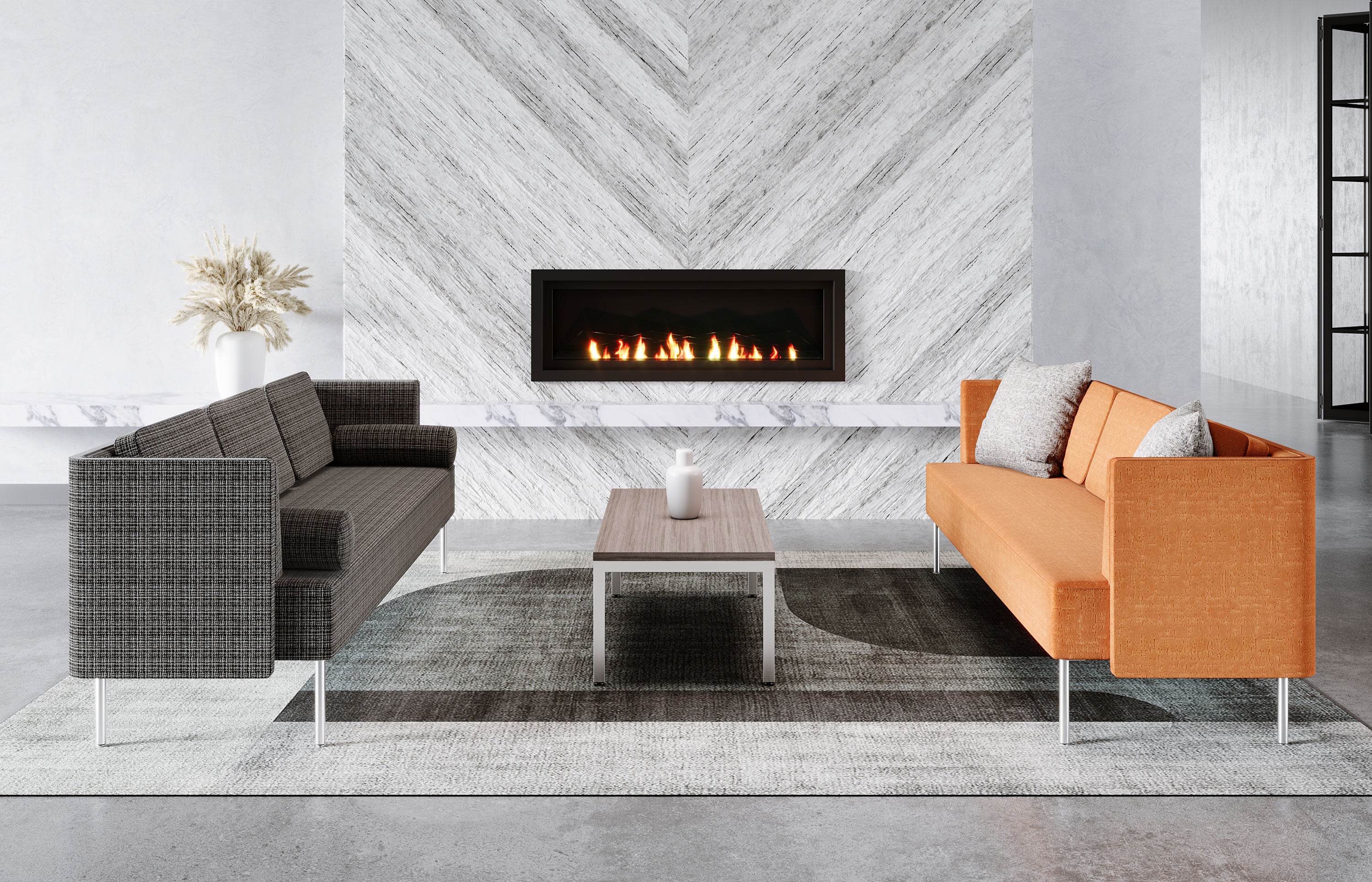 Indiana Furniture KickStart lounge seating in a collaborative café space