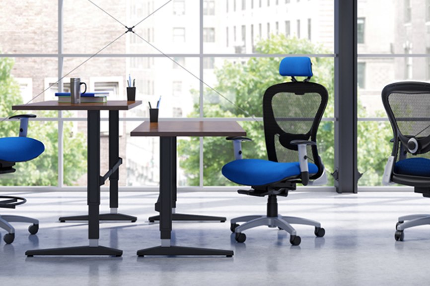 9to5 Strata heavy-duty task chairs in an open office