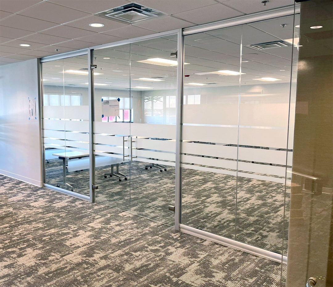 NxtWall View Series frosted privacy glass partitions