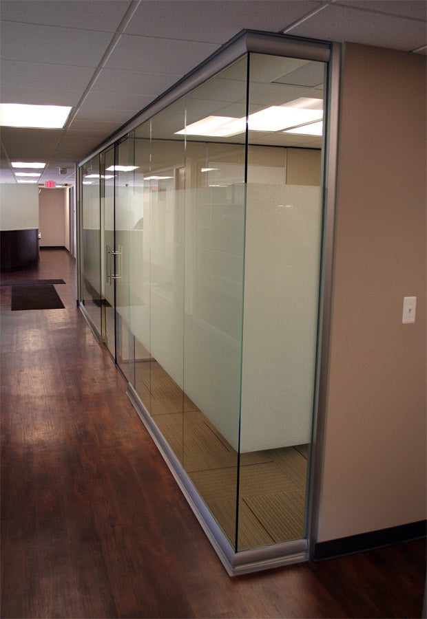 NxtWall View Series corner glass walls in modern office