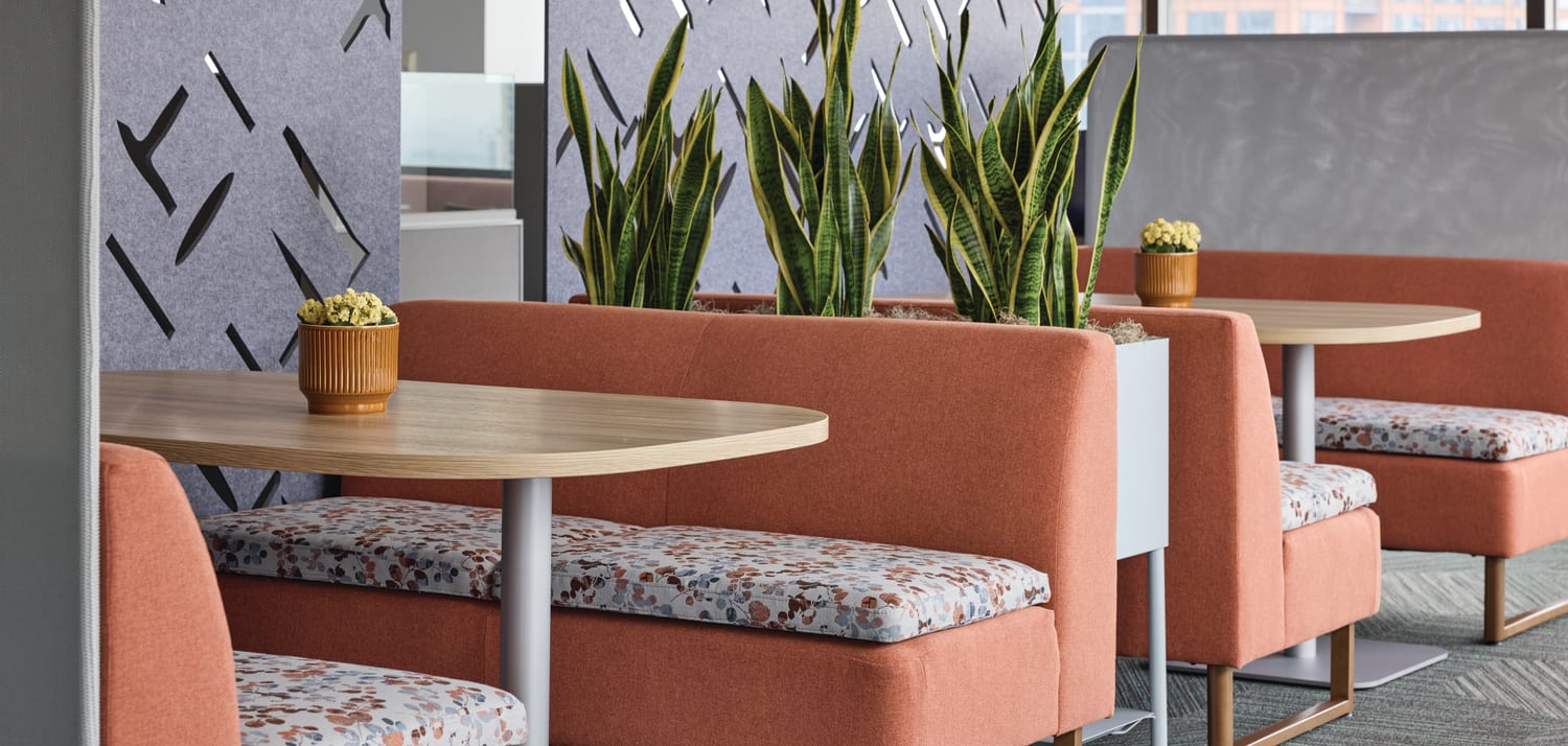 HON lounge seating in a finished reception space