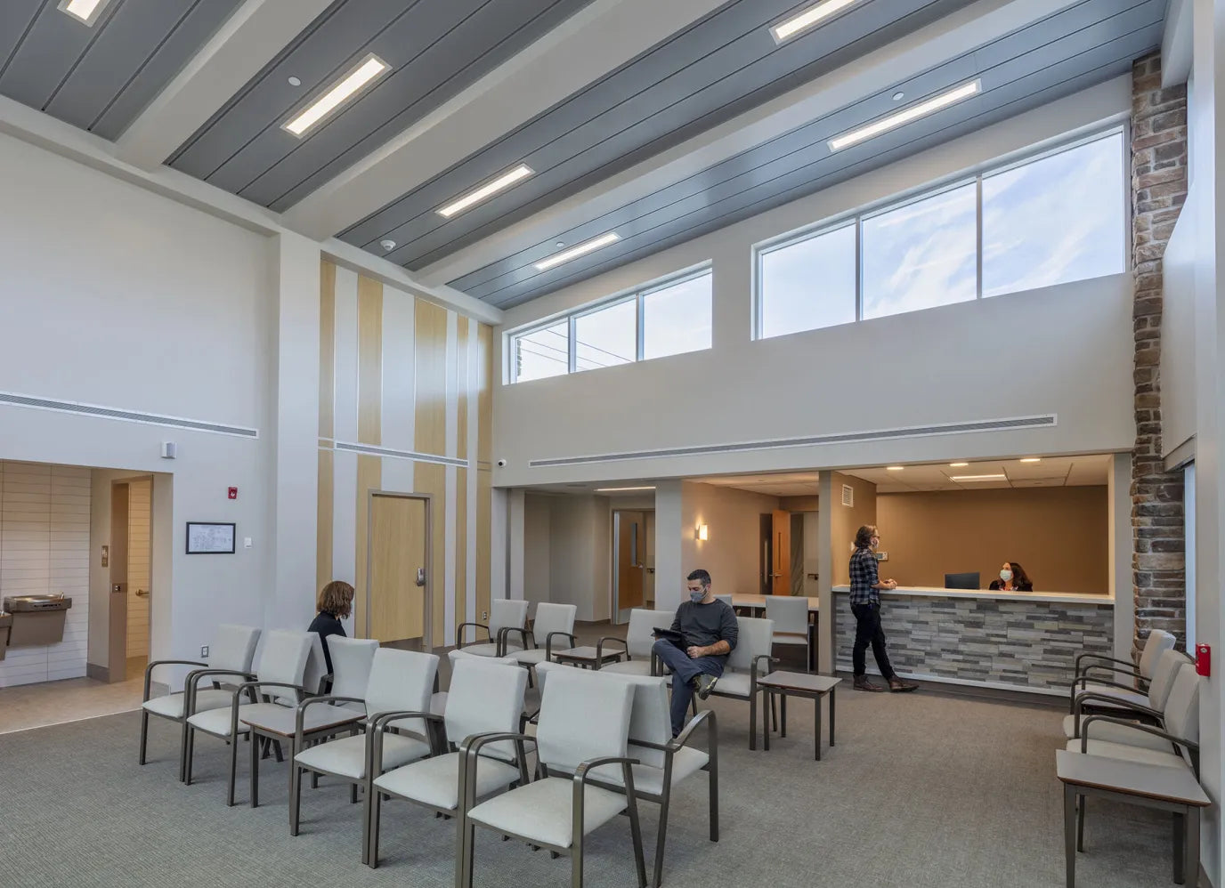 Lesro Newport seating throughout a completed reception space