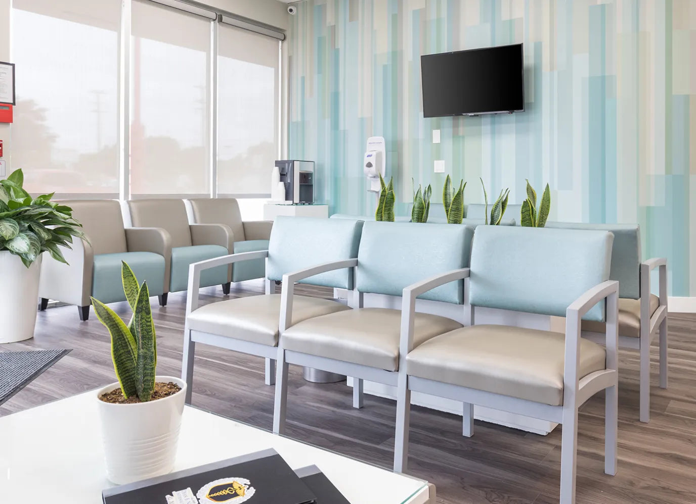 Lesro Siena and Lenox seating in a California medical waiting area